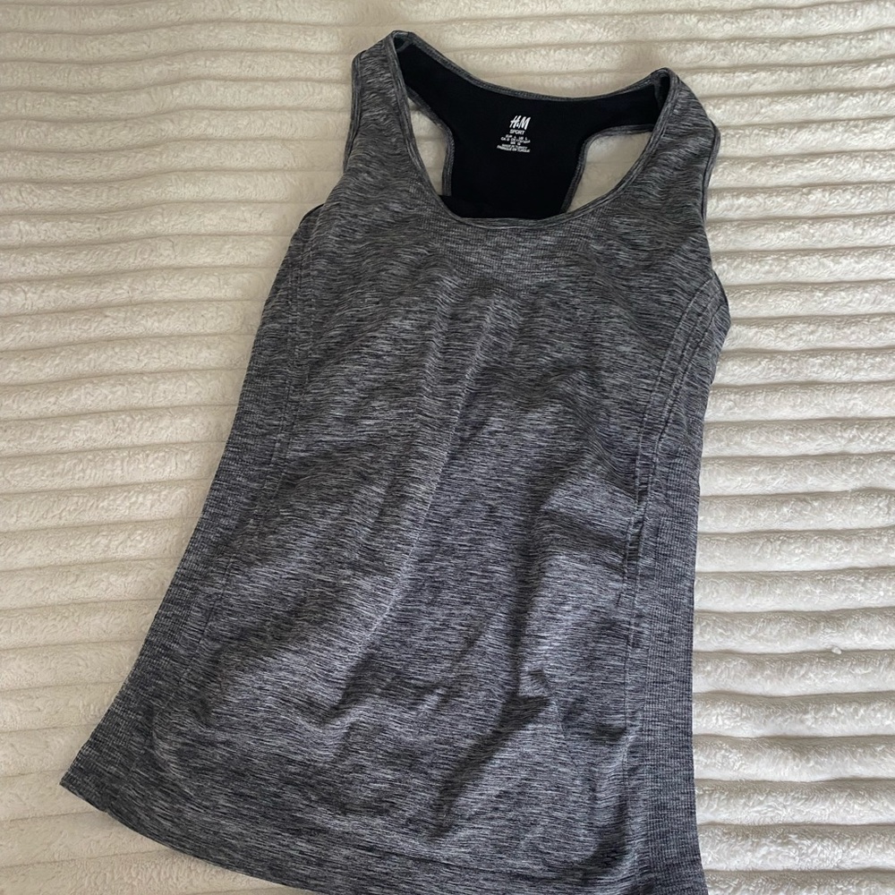 Grey H&M Workout Tank W/ Built-In Bra